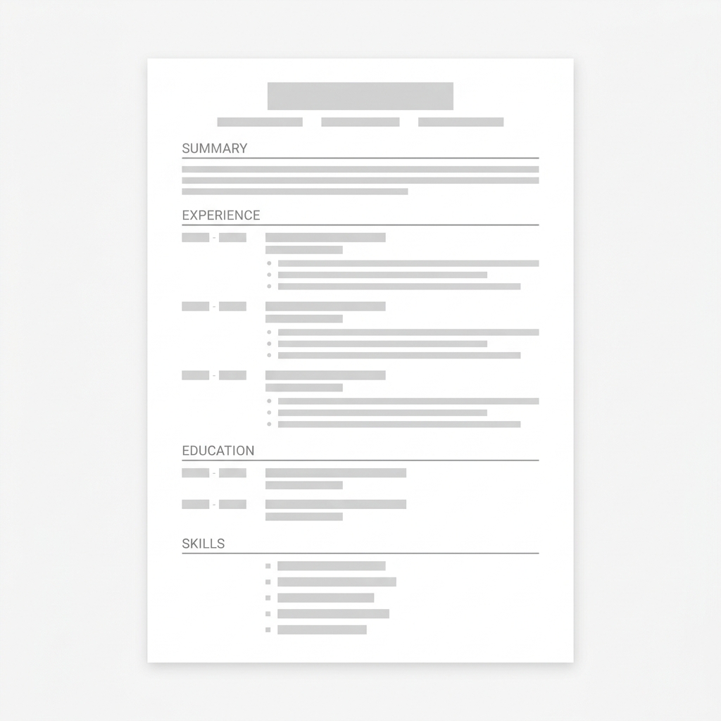 Minimal resume template preview