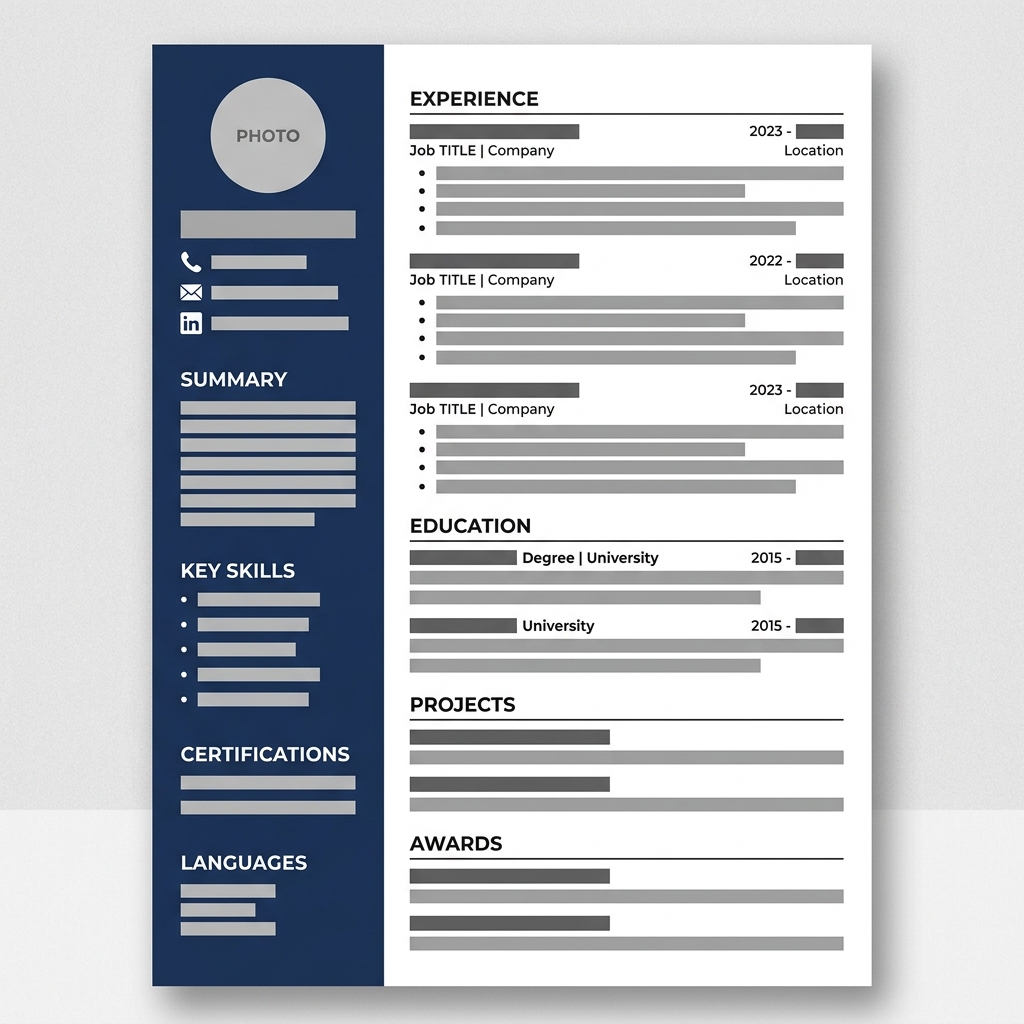 Professional resume template preview